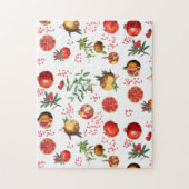 Waterverf Pomegranate Mediterranean Fruit Pattern Legpuzzel (Verticaal)