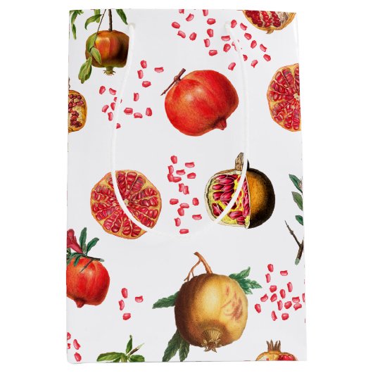 Waterverf Pomegranate Mediterranean Fruit Pattern Medium Cadeauzakje (Voorkant)