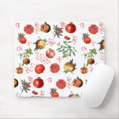 Waterverf Pomegranate Mediterranean Fruit Pattern Muismat (Met muis)