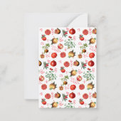 Waterverf Pomegranate Mediterranean Fruit Pattern Notitiekaartje (Achterkant)
