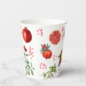 Waterverf Pomegranate Mediterranean Fruit Pattern Papieren Bekers (Achterkant)