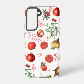 Waterverf Pomegranate Mediterranean Fruit Pattern Samsung Galaxy Hoesje (Achterkant)