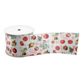 Waterverf Pomegranate Mediterranean Fruit Pattern Satijnen Lint (Spoel)