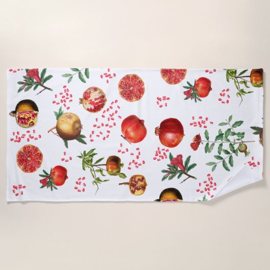 Waterverf Pomegranate Mediterranean Fruit Pattern Strandlaken (Voorkant)