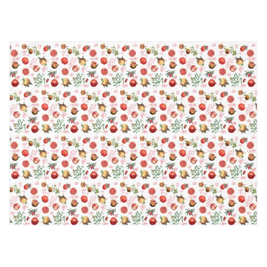 Waterverf Pomegranate Mediterranean Fruit Pattern Tafelkleed (Voorkant (Horizontaal))