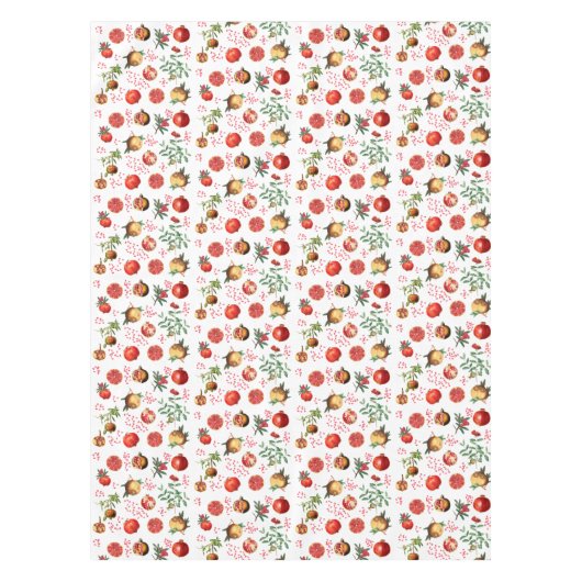 Waterverf Pomegranate Mediterranean Fruit Pattern Tafelkleed (Voorkant)