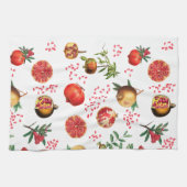 Waterverf Pomegranate Mediterranean Fruit Pattern Theedoek (Horizontaal)