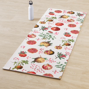 Waterverf Pomegranate Mediterranean Fruit Pattern Yogamat