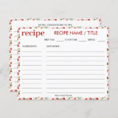 Waterverf Pomegranate Mediterranean Recipe Kaart (Voorkant / Achterkant)