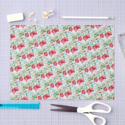 Waterverf Pomegranate red Fruit Pattern  Tissuepapier (Craft)