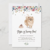  Waterverf Pomeranian Dog Birthday Party Kaart (Voorkant)