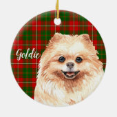 Waterverf pomeranian gepersonaliseerd keramisch ornament (Achterkant)