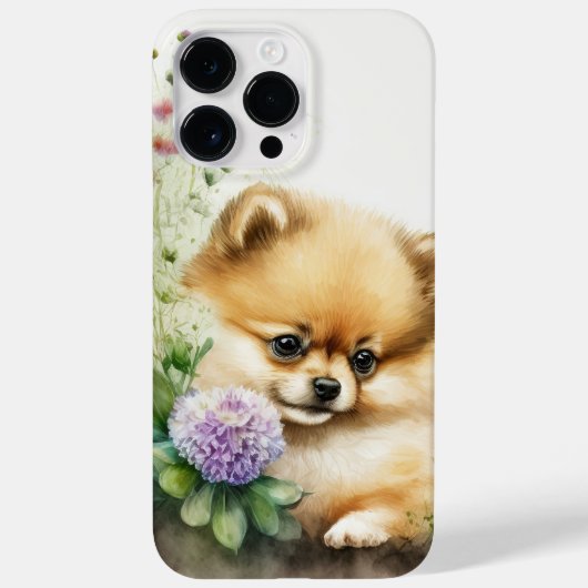WATERVERF POMERANIAN PUPPG DOG Case-Mate iPhone CASE (Achterkant)