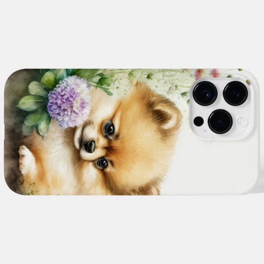 WATERVERF POMERANIAN PUPPG DOG Case-Mate iPhone CASE (Achterkant (horizontaal))