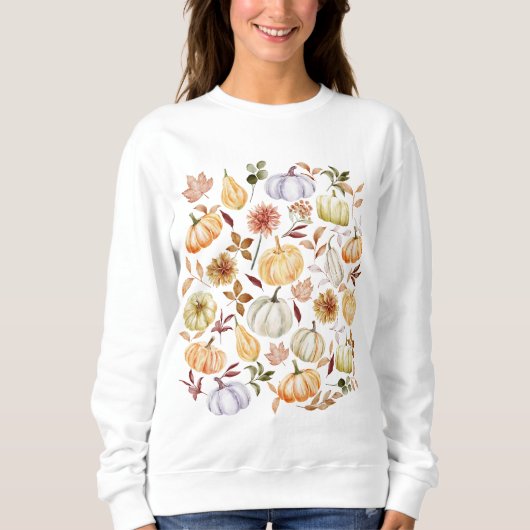 Waterverf pomkin Fall Leaves T-Shirt (Voorkant)