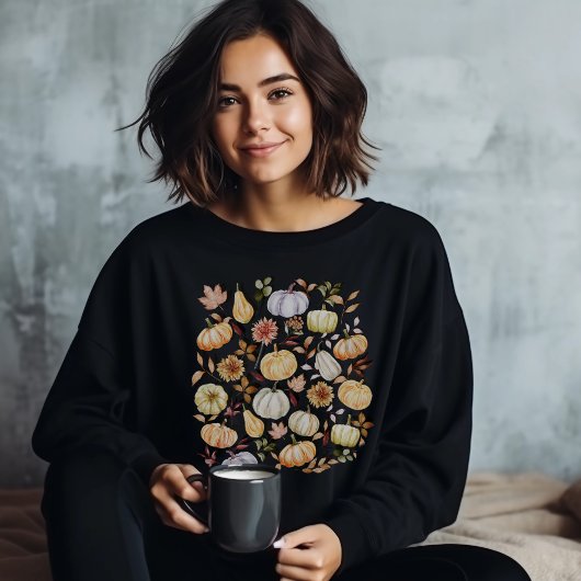Waterverf pomkin Fall Leaves T-Shirt