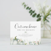 waterverf pomkin floral move Briefkaart (Staand voorkant)