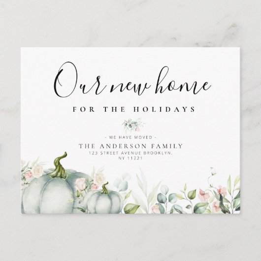 waterverf pomkin floral move Briefkaart (Voorkant)