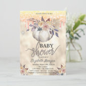 Waterverf pomkin Glitter Drift Baby shower Kaart (Staand voorkant)