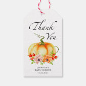 Waterverf pomkin herfst bedankt cadeaulabel (Achterkant)