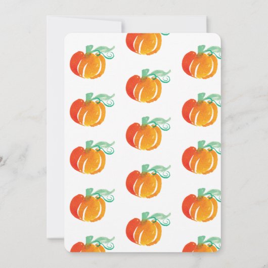 Waterverf pomkin Patch Virtual Baby shower Kaart (Achterkant)