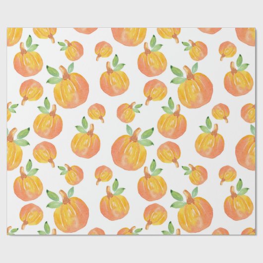 Waterverf pomkin Patroon 3 Cadeaupapier (Vlak)