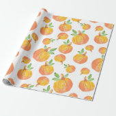 Waterverf pomkin Patroon 3 Cadeaupapier (Uitgerold)