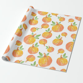 Waterverf pomkin Patroon 3 Cadeaupapier