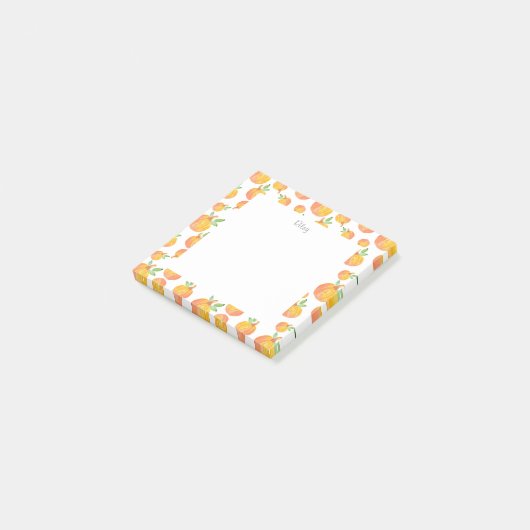 Waterverf pomkin Patroon 3 Post-it® Notes (Schuin)