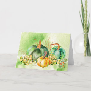 Waterverf pomkins Folded Wenskaart Kaart