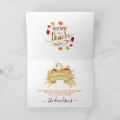 Waterverf pomkins geeft Bedankt Freindsgiving Kaart (Binnen)