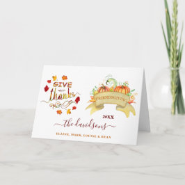 Waterverf pomkins geeft Bedankt Freindsgiving Kaart