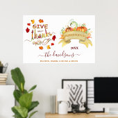 Waterverf pomkins geeft Bedankt Freindsgiving Poster (Thuiskantoor)