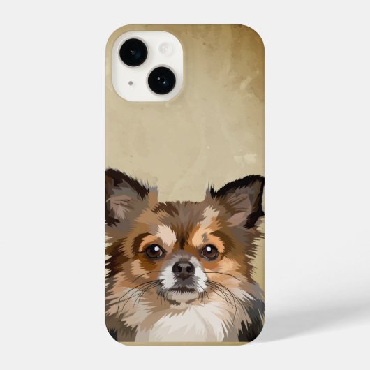 Waterverf Pommeren Chihuahua Mix Dog Pet Animal iPhone Hoesje (Achterkant)