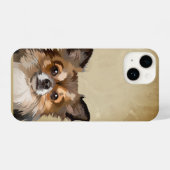 Waterverf Pommeren Chihuahua Mix Dog Pet Animal iPhone Hoesje (Achterkant horizontaal)