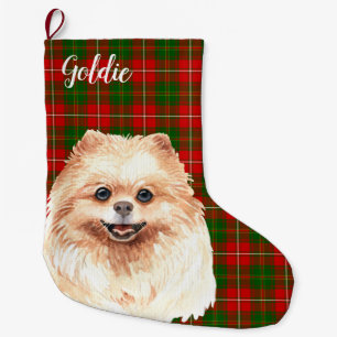 Waterverf Pommeren Gepersonaliseerd Grote Kerstsok