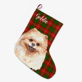 Waterverf Pommeren Gepersonaliseerd Grote Kerstsok (Voorkant (Hangend))