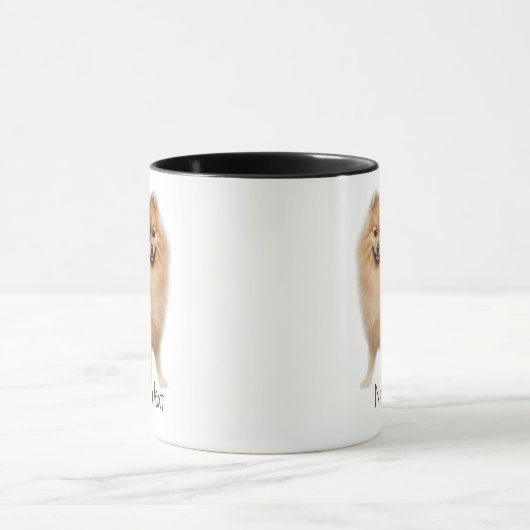 Waterverf Pommeren Pet Dog Aangepast Mok (Midden)