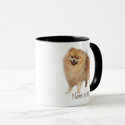 Waterverf Pommeren Pet Dog Aangepast Mok (Voorkant rechts)