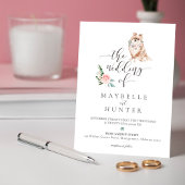 Waterverf Pommeren Pet en Floral Pink Rose Kaart