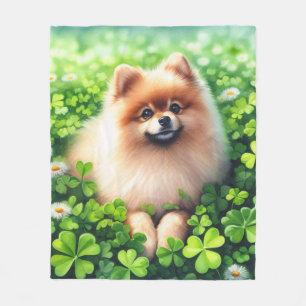 Waterverf Pommerse groene Shamrock veld Fleece Deken