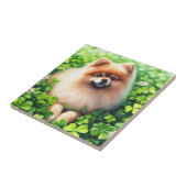 Waterverf Pommerse groene Shamrock veld Tegeltje (Zijkant)