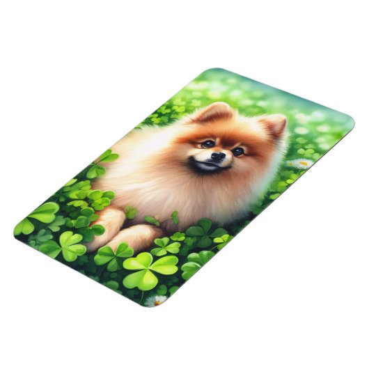 Waterverf Pommerse groene shamrocks flexibel Magneet (Linkerzijde)