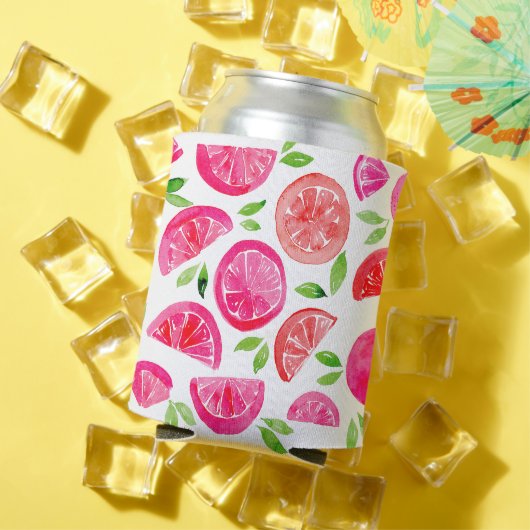 Waterverf pompelmoes blikjeskoeler (Insitu Zomer)