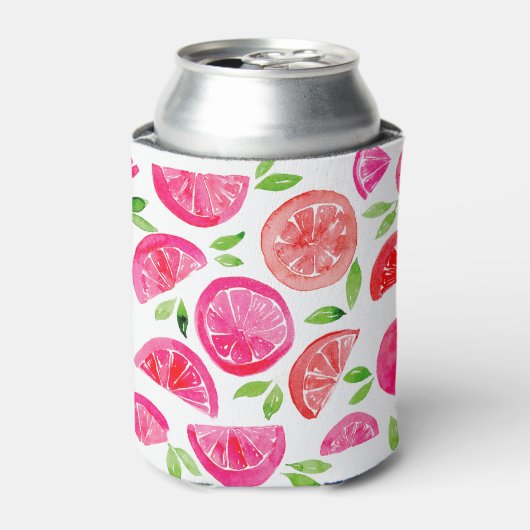 Waterverf pompelmoes blikjeskoeler (Blikje Voorkant)