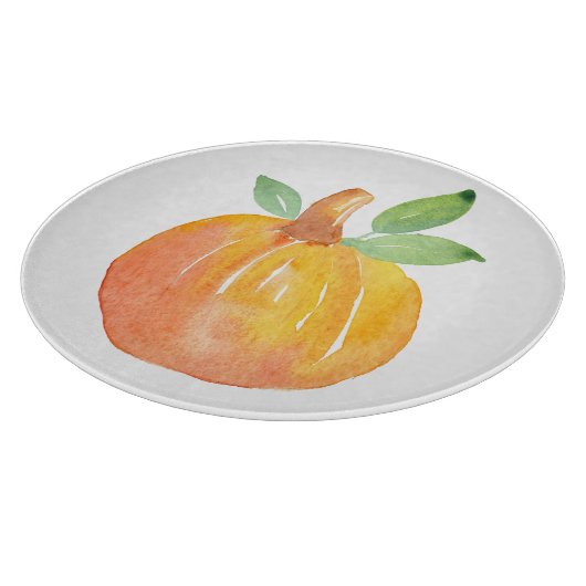 Waterverf Pompoen 2 Snijplank (Hoek)