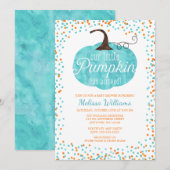 Waterverf pompoen aangekomen Herfst jongen Baby sh Kaart (Voorkant / Achterkant)