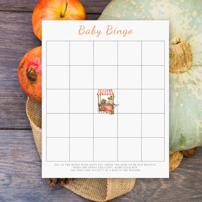 Waterverf Pompoen Baby Bingo spel (Creator heeft geüpload)