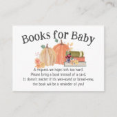 Waterverf pompoen Baby shower boeken voor Baby Informatiekaartje (Voorkant)