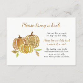 Waterverf pompoen Baby shower Breng een boek Kaart